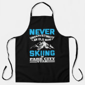 Tablier Ne sous-estimez jamais un vieil homme skier dans l (Recto)