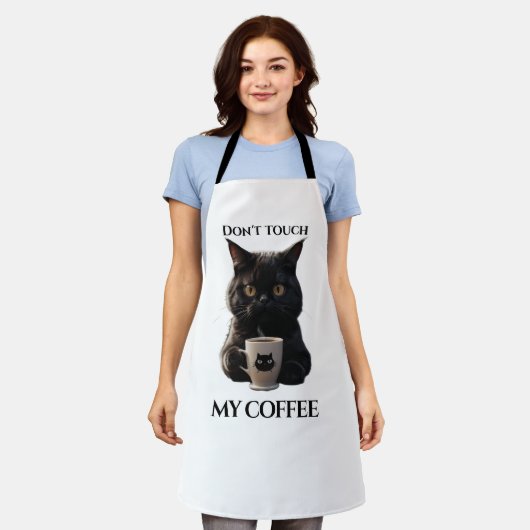 Tablier Ne touche pas mon café drôle (Porté)