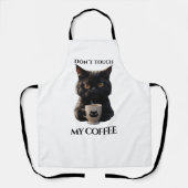 Tablier Ne touche pas mon café drôle (Recto)
