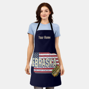 Tablier Nebraska États-Unis Retro State Map Vintage USA