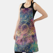 Tablier Nebula couleur or Mandala Aquarelle colorée (Insitu)