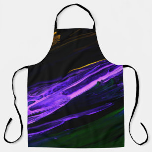 Tablier Neon bleu, vert et violet créatif main abstraite