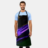 Tablier Neon bleu, vert et violet créatif main abstraite (Porté)