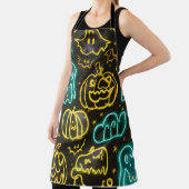 Tablier Neon Éffrayant Halloween Ghost Bats Motif Citrouil (Insitu)