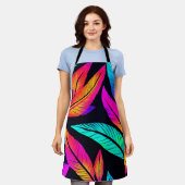 Tablier Neon Feather Motif Art Vibrant (Porté)