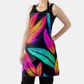 Tablier Neon Feather Motif Art Vibrant (Insitu)