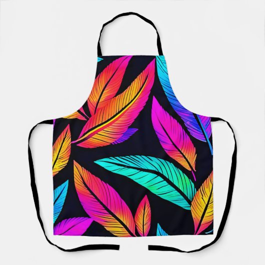 Tablier Neon Feather Motif Art Vibrant (Recto)