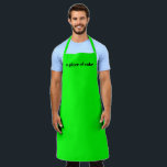 Tablier néon moderne vert nom personnalisé texte monogramm<br><div class="desc">Personnaliser Nom texte minimaliste élégant néon vert noir Personnaliser,  personnalisez avec nom,  citation,  phrase ou texte. Idéal pour cuisiniers,  chefs,  poteries,  céramiques,  artisanat,  travail,  cuisine,  boulangerie,  barbecue,  grill,  mais aussi pour les entreprises et les magasins,  etc</div>
