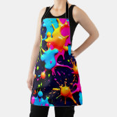 Tablier Neon Paint Splatter Art Abstrait (Insitu)