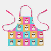 Tablier Neon Père Noël avec lunettes de soleil Cool Motif  (Recto)