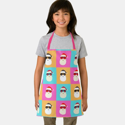 Tablier Neon Père Noël avec lunettes de soleil Cool Motif  (Insitu)