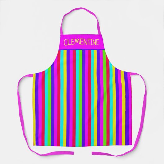 Tablier Neon Rainbow Stripe Custom (Recto)