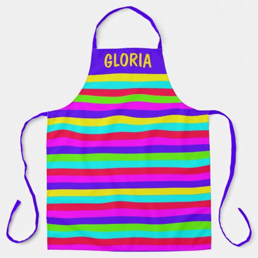 Tablier Neon Rainbow Stripe Custom (Recto)