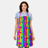 Tablier Neon Rainbow Stripe et Polka Dot (Porté)