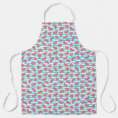 Tablier Neon Watermelon sur Stripes Motif (Recto)