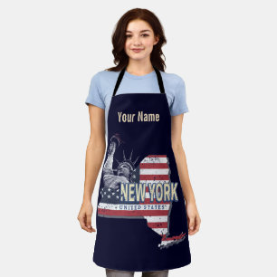 Tablier New York State États-Unis Retro Carte Vintage USA