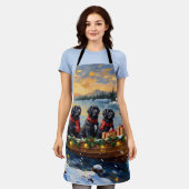 Tablier Newfoundland Dog Christmas Boat Holiday (Porté)