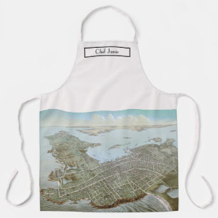 Tablier Newport Rhode Island Birdseye View Carte