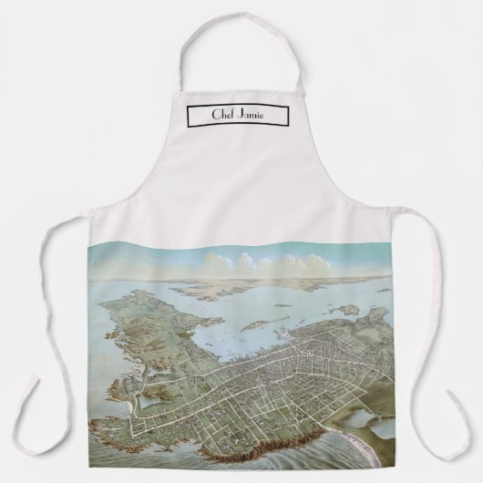 Tablier Newport Rhode Island Birdseye View Carte (Recto)