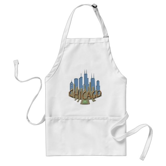 Tablier Newwave d'horizon de Chicago pour la plage (Devant)