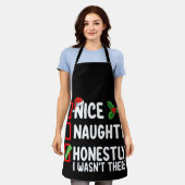 Tablier Nice Naughty Honnêtement Je n'étais pas là Noël (Porté)
