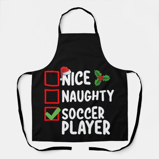 Tablier Nice Naughty Soccer Joueur Noël (Recto)