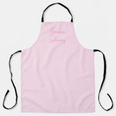 Tablier N'importe quel nom | Joli cursive rose (Recto)