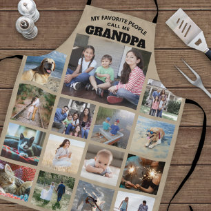 Tablier N'Importe Quel Texte Famille Photo Collage Grand-p