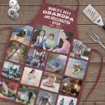 Tablier N'Importe Quel Texte Photo Collage Meilleur Grand-<br><div class="desc">Célébrez les joies simples de la famille et des enfants avec un élégant collage photo personnalisé bordeaux et tablier blanc. Les images et tout le texte sont simples à personnaliser. "Meilleur Grand-Père et Grand-Maître du Monde jamais Est. 20YY" peut inclure des noms de petits-enfants et être customisé pour Papa, Pop-pop,...</div>