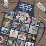 Tablier N'Importe Quel Texte Photo Collage Meilleur Grand-<br><div class="desc">Célébrez les joies simples de la famille et des enfants avec un élégant collage photo personnalisé marine bleu et blanc tablier. Les images et tout le texte sont simples à personnaliser. Citation qui dit "Meilleur Grand-Père et Grand-Maître du Monde toujours est. 20YY" peut inclure des noms de petits-enfants et être...</div>