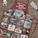 Tablier N'Importe Quel Texte Photo Collage Meilleur Papa G<br><div class="desc">Célébrez les joies simples de la famille et des enfants avec un élégant collage photo personnalisé bordeaux et tablier blanc. Les images et tout le texte sont simples à customiser. Citation qui dit "Meilleur Père et Grillmaster du monde jamais est. 20YY" peut inclure des noms d'enfants et être personnalisé pour...</div>