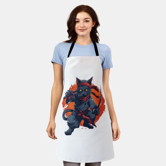 Tablier Ninja Chat furtive (Porté)