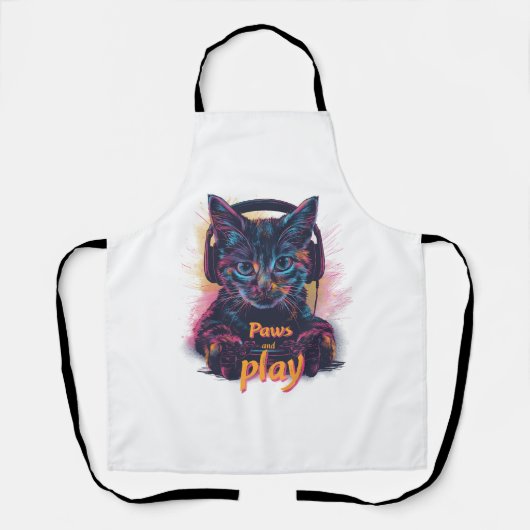 Tablier Niveau gamer chat vers le haut (Recto)