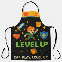Niveau Haut Gamer Apron - Retro Pixel Impression T