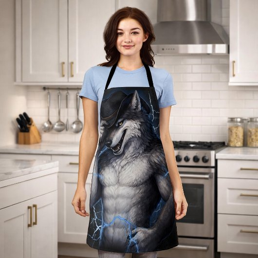 Tablier No More Mr Nice Guy Funny Alpha Wolf Meme Brainrot