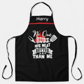 Tablier No One Rubs His Meat Better Funny BBQ Grill Gift (Recto)