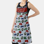 Tablier Noël à la ferme Chemise de chef Tracteurs Couronne (Insitu)