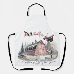 Tablier Noël à la ferme, Joyeux Noël