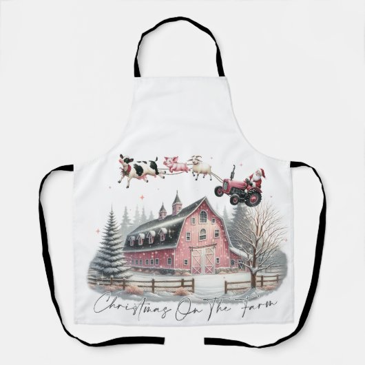 Tablier Noël à la ferme, Joyeux Noël (Recto)