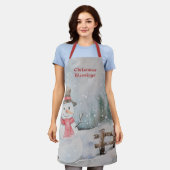 Tablier Noël Ancien Apron Snowman (Porté)