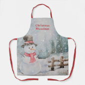 Tablier Noël Ancien Apron Snowman (Recto)