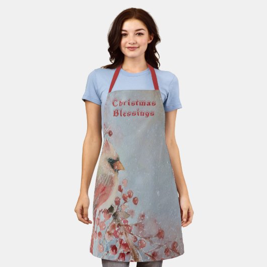 Tablier Noël Ancien Cardinal Apron (Porté)