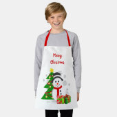 Tablier Noël Arbre et Snowman Vacances Enfants (Porté)