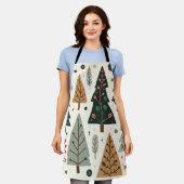 Tablier Noël Arbre Motif Fête vintage (Porté)