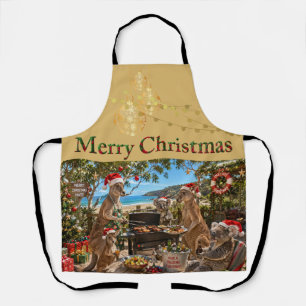 Tablier Noël au bord de la mer avec des kangourous et des