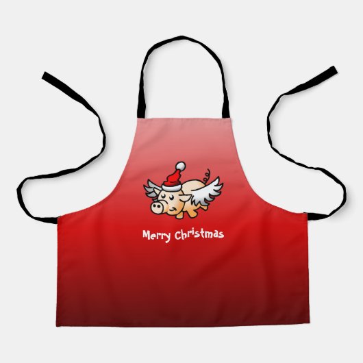Tablier Noël aux cochons volants (Recto)