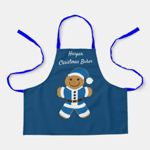 Tablier Noël Baker Nom Blue Père Noël Gingpain Homme