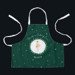 Tablier Noël botanique traditionnel de Ballerina<br><div class="desc">Ballerina rustique traditionnel aquarelle botanique mignon livraison spéciale traditionnel Noël festif cadeau de vacances vert foncé pâtisserie de l'équipage conception tablier.</div>