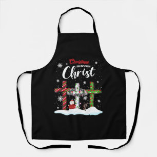 Tablier Noël Commence Avec Christ Snowman Christian