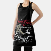 Tablier Noël commence avec le Christ Noël chrétien (Insitu)